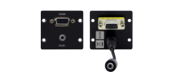 Płytka ścienna Kramer WXA-2P(B) 15–pin HD + 3.5mm Stereo Audio
